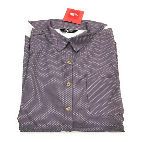 The North Face Gray/Purple Button Shirt, Small - Picture 2 of 7